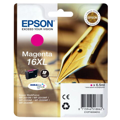 Epson 16 XL / C13T16334010 Cartucho original magenta de alta capacidad (450 páginas)