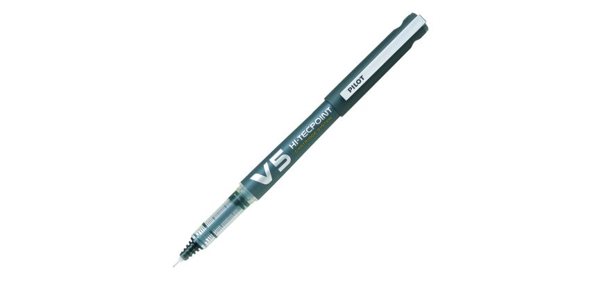 Stylo roller Pilot V5 Hi-tecpoint Begreen rechargeable à capuchon pointe 0,5 mm - écriture fine