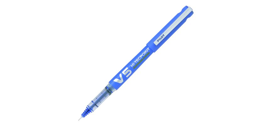 Stylo roller Pilot V5 Hi-tecpoint Begreen rechargeable à capuchon pointe 0,5 mm - écriture fine