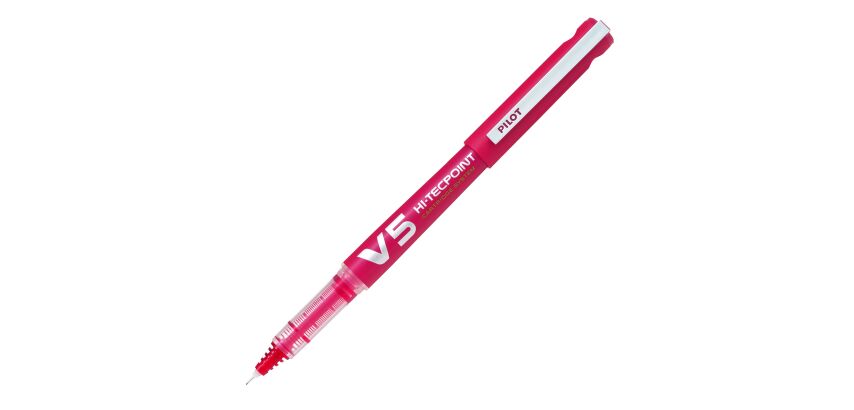 Stylo roller Pilot V5 Hi-tecpoint rechargeable à capuchon pointe 0,5 mm - écriture fine