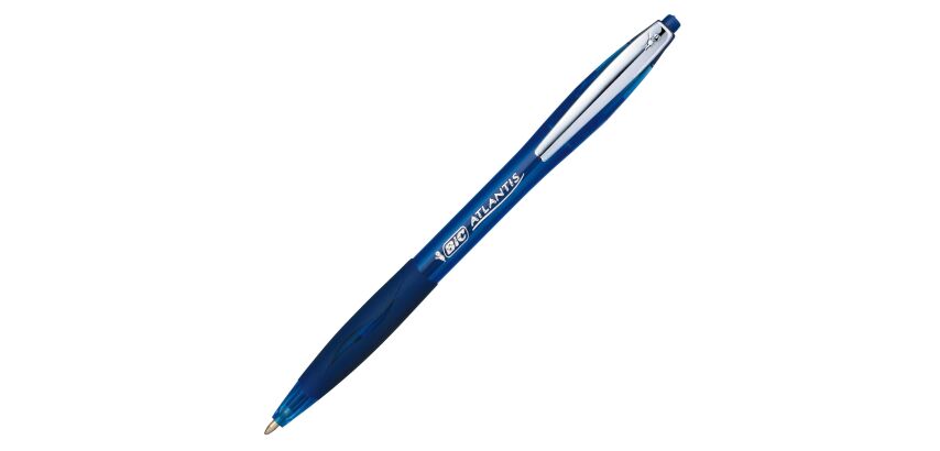 Stylo bille Bic Atlantis soft rétractable pointe 1 mm - écriture fine noire