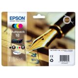 Pack von 4 Cartridges Epson 16 Schwarz + Farbig