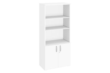 Bibliothèque haute bois avec portes basses H 182 x L 80 cm Excellens / Arko