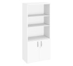 Bibliothèque haute bois avec portes basses H 182 x L 80 cm Excellens / Arko