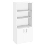 Bibliothèque haute bois avec portes basses H 182 x L 80 cm Excellens / Arko