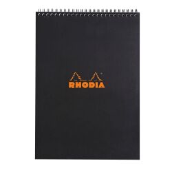 Bloc de bureau Rhodia 21 x 29,7 cm spirale noir n°18 - 5 x 5 - 80 feuilles