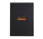 Bloc bureau noir Rhodia spirale 80 feuilles 5 x 5 cm n° 18 format 21 x 29,7 cm