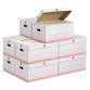 Pack archivage carton Bruneau - Dos 10 cm  - Haute résistance - blanches - 60 boîtes + 10 caisses