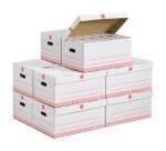 Pack archivage carton Bruneau - Dos 10 cm  - Haute résistance - blanches - 60 boîtes + 10 caisses