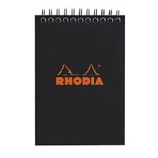 Bloc de bureau Rhodia 10,5 x 14,8 cm spirale noir n°13 - 5 x 5 - 80 feuilles