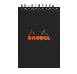 Notes block Rhodia black with spiral binding 80 sheets - 5 x 5 mm n°13 - size 10.5 x 14.8 cm