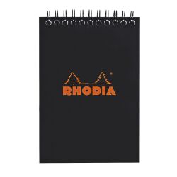 Bloc bureau Rhodia noir spirale 80 feuilles 5 x 5 cm n° 13 format 10,5 x 14,8 cm