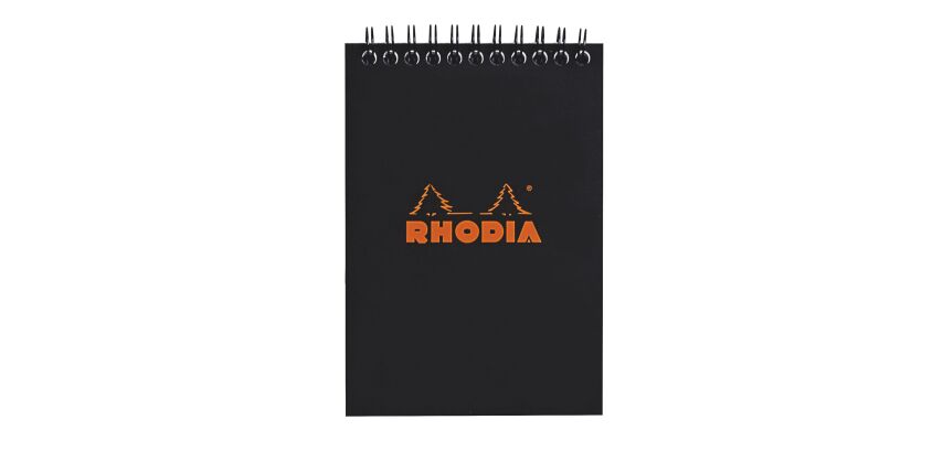Notes block Rhodia black with spiral binding 80 sheets - 5 x 5 mm n°13 - size 10.5 x 14.8 cm