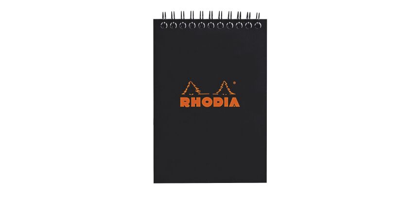 Bloc bureau Rhodia noir spirale 80 feuilles 5 x 5 cm n° 13 format 10,5 x 14,8 cm