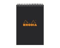 Notizblock Rhodia schwarz mit Spiralbindung - 80 Seiten - 5 x 5 mm n° 16 - Format 14,8 x 21 cm
