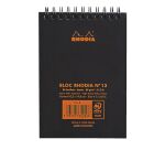 Bloc bureau Rhodia noir spirale 80 feuilles 5 x 5 cm n° 13 format 10,5 x 14,8 cm