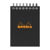 Bloc de bureau Rhodia 7,5 x 10,5 cm spirale noir n°11 - 5 x 5 - 80 feuilles