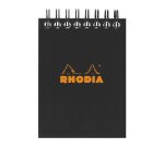 Bloc bureau Rhodia noir spirale 80 feuilles 5 x 5 cm n° 11 format 7,5 x 10,5 cm