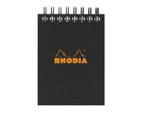 Bloc de bureau Rhodia 7,5 x 10,5 cm spirale noir n°11 - quadrillé 5 x 5 - 80 pages