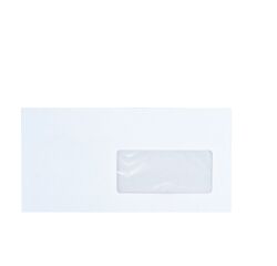 Box of 500 envelopes, 80 g, 110 x 220 mm, with window 45 x 100 mm, self-adhesive flap