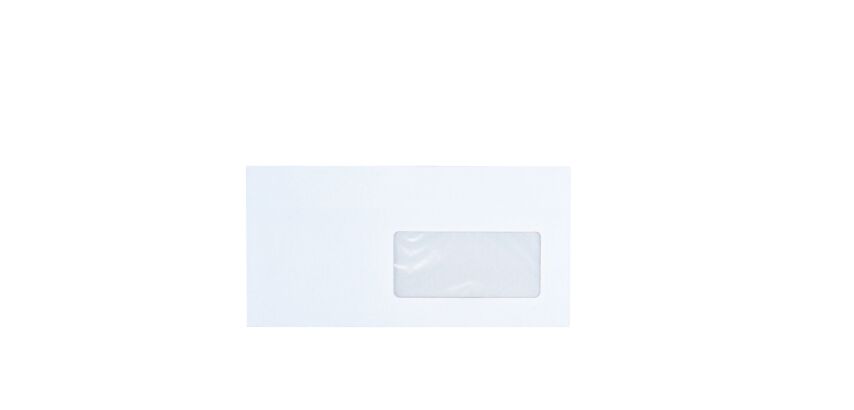 Sobre 110 x 220 mm Bruneau 80 g con ventana 45 x 100 mm blanco - Caja de 500