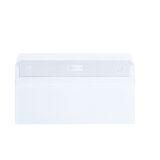 Box of 500 envelopes, 80 g, 110 x 220 mm, with window 45 x 100 mm, self-adhesive flap