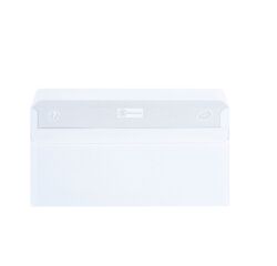 Box of 500 envelopes, 80 g, 110 x 220 mm, with window 45 x 100 mm, self-adhesive flap