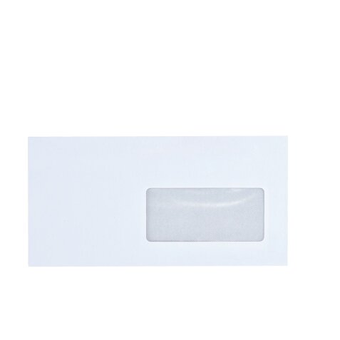 Enveloppe 110 x 220 mm Bruneau 80 g avec fenêtre 45 x 100 mm blanche - Boîte de 500