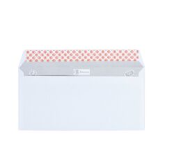 Box of 500 envelopes, 80 g, 110 x 220 mm, with window 45 x 100 mm, self-adhesive flap with protective strap