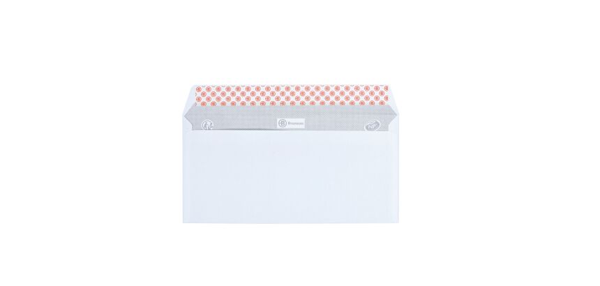 Enveloppe 110 x 220 mm Bruneau 80 g avec fenêtre 45 x 100 mm blanche - Boîte de 500