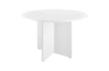 Mesa redonda Excellens Blanca 120 cm patas en cruz 