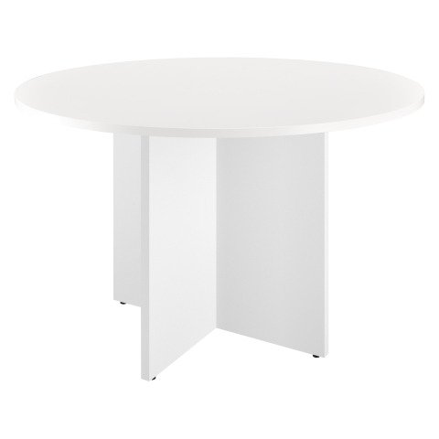 Mesa redonda Excellens Blanca 120 cm patas en cruz blancas