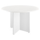 Table ronde 120 cm plateau blanc pieds croix Essens