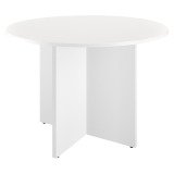 Table ronde 100 cm plateau blanc pieds croix Essens