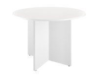 Table ronde 100 cm plateau blanc pieds croix Essens