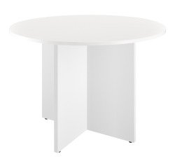 Mesa Redonda Excellens Blanca 100 cm Patas en cruz 