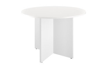 Mesa Redonda Excellens Blanca 100 cm Patas en cruz 