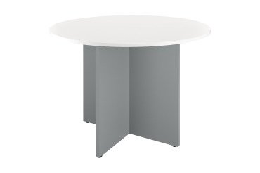 Mesa Redonda Excellens Blanca 100 cm Patas en cruz 