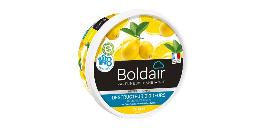 Désodorisant gel Boldair destructeur d'odeurs Citron - Pot de 300 g