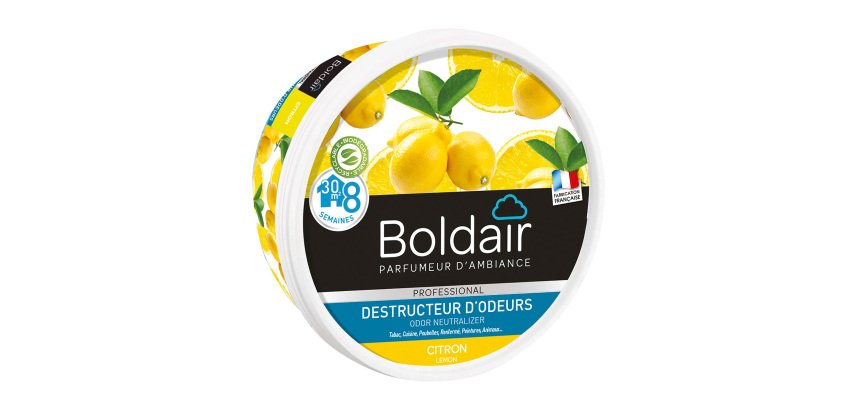 Désodorisant gel Boldair destructeur d'odeurs Citron - Pot de 300 g