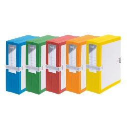 Archive folder Fast with bellows - large capacity with strap closure - back 10 cm assorted colours