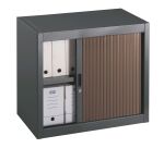 Armoire basse à rideaux démontables Décor 70 x 80 cm corps anthracite