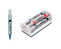Conjunto de 4 marcadores de punta media con borrador Maxiflo magnético