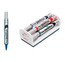Conjunto de 4 marcadores de punta media con borrador Maxiflo magnético