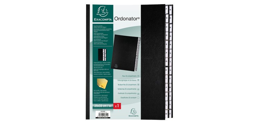 Ordnungsmappe Exacompta Ordonator alphabetisch 26 Fächer schwarz 