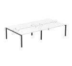 Pôle 4 bureaux L 240 cm plateaux blancs, piètement métal - Team line