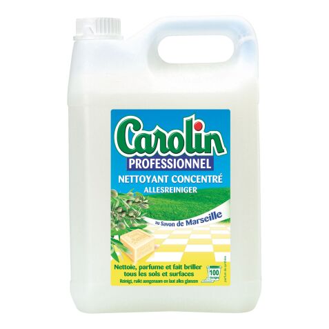 Bottle of 5 L Carolin cleaning product multi-surfaces