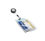 Identificador rígido Durable con cordón Eextensible, para 2 tarjetas  - paquete de 10