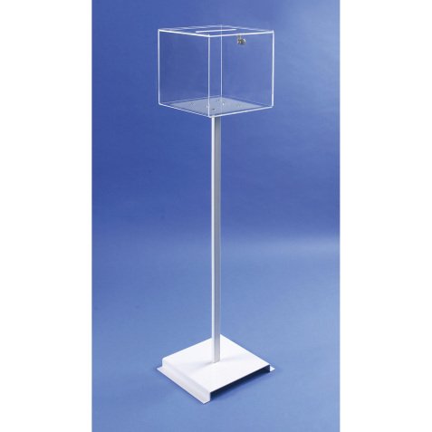 Urne transparente sur pied.