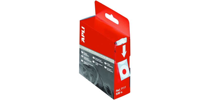 200 Etiquetas arandela translúcidas Apli